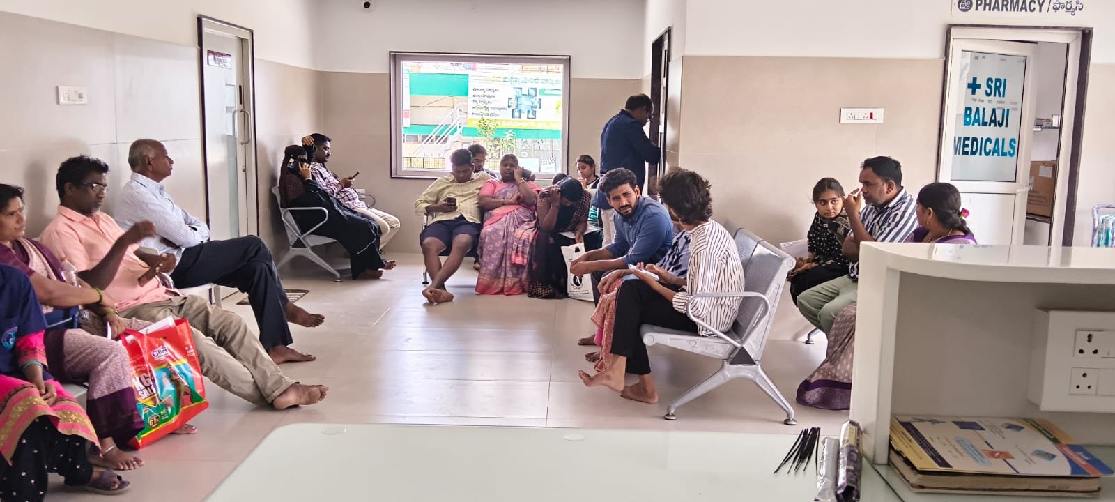 Patient waiting lounge and Sri Balaji Medicals Pharmacy